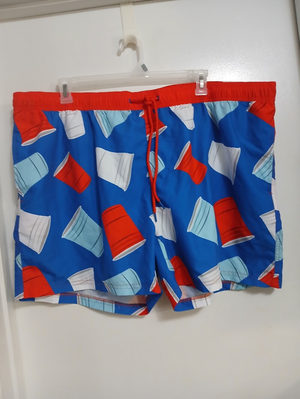 Celebrate Patriotic Mens Party Cup Toss Swim Trunks Size 3XL 48-50